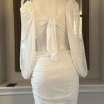 B Darlin B. Darlin' Long-Sleeve V-Neck Ruched Bodycon Dress in White, Juniors Size XL NWT Photo 3