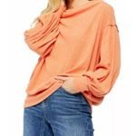 We The Free by Free People Main Squeeze Hacci Sweater Womens Size Medium Orange Photo 0