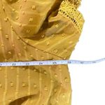 Plus size blouse 3XL mustard color lined textured short sleeve Gold Photo 6