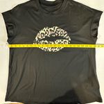 SheIn  Black Sleeveless Leopard Lips T-shirt Womens‎ 0XL Photo 1