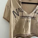 Nashville Graphic Tan Crop Top Size XL Photo 3
