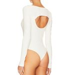 Citizens of Humanity Dasha Cut Out Long Sleeve Bodysuit Top Ivory Med Photo 2