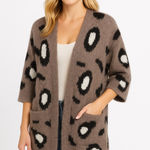 XOXO  fuzzy soft eyelash cheetah cardigan Photo 0