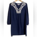Diane Von Furstenberg  Maslyn Woven Shift Silk Dress Navy Size 2 Photo 2