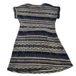 Gilli Dress Womens Small Blue Brown Striped Tie Waist‎ Short Sleeve Made USA Photo 1