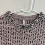 Willow & Clay  Beaded Neck Knit Sweater - Dusty Purple Photo 1