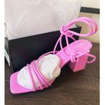 Pretty Little Thing NIB Pink Square Toe Strappy Sandals Size 7 Baddie Coquette Photo 5