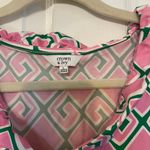 Crown & Ivy green white Pink Tank Top in Size L nylon stretch greek key Photo 5