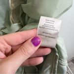 For Love & Lemons  Sawyer Satin Maxi Dress Desert Sage Green Small NWT Photo 9