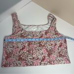 Lou & grey Athletic Floral Crop Top Tank Large Pink Brown Cottagecore Stretchy Photo 6