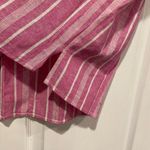 NWT Coastal Comfort Size S Pink Stripe Linen Blend Split Neck Short Sleeve Top White Photo 7