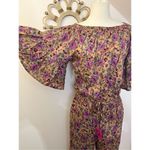 Raga Anthropologie Floral Off Shoulder Bell Sleeve Jumpsuit S NEW Photo 1