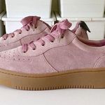Sandro  Paris Camille Suede Flatform Sneakers in Rose Size 40 Retail $430 Photo 2