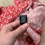 Trixxi  NWT Red White Floral Ditsy Mini Tie Waist Dress Women Size Large Photo 6