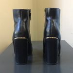 Kurt Geiger Carvela Black Side Zip Gold Metal Trim Block Heel Boots $245 EUC 6 Photo 4