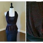 Mystic Black Sparkle Metallic Peplum Cut Halter Dress ModCloth Whimsigoth Glam Photo 1