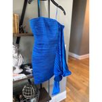 Amur Kayleigh Pleated Satin Mini Dress Cobalt Blue Womens Size 8 Photo 7