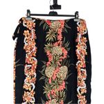 Hilo Hattie Vintage Tropical Print Wrap Midi Skirt Tie Waist size XL Pineapple Black Photo 5