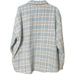 Blue & Cream Woven Lightweight Tweed Button Photo 1