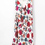 Haney Goldie Floral Bias Cut Silk Slip Dress Midi White Criss Cross Back sz 2 Photo 10