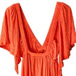 Free People  NWTs La La Maxi Dress Orange size large Photo 4