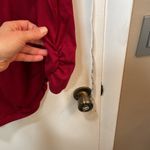 Red Cotton 3/4” Sleeve Top with Ruched long Sleeves and Ruched sides Loose Fit M Size M Photo 8