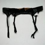 Intimissimi Black Lace Brown Trim Garter Belt One Size NWOT Photo 0