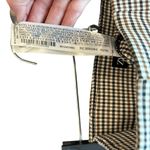 ZARA Women’s Gingham Fitted Side Zip Trousers in Black/Brown/White Size L Photo 7