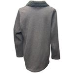 J.Jill Womens Chocolate Brown Sherpa Collar Jacket Embroidered Flower Sz L Snaps Size L Photo 4