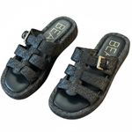 Beach by Matisse Ciao Raffia Fisherman Slide Sandals Black 9 Boho Coastal Photo 0