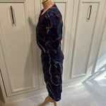 Vintage Sabino Navy‎ Rope Print Tiered Dress Nautical 80s Designer Old Money Blue Size 8 Photo 5