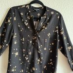 Hilary Radley Black Cream Fitted Button Down Shirt Size S Photo 2