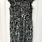Adrianna Papell  Dress Women Size 14 B&W Mini Abstract Pleated Ruffled Layer Photo 9