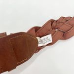 Womens Braided Crochet Americana Western Faux Leather Belt Size 13 D Ring Buckle Brown Photo 3