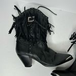 Dingo Vintage  Black leather Fringe Western Boots 7.5 Photo 2