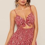 SheIn red patterned romper Photo 0