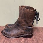 New Bed Stu Anthropologie Newark Distressed Lace‎ Up Riding Western Boots 9.5 Brown Photo 4
