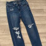 American Eagle  Outfitters Women's Ripped Dark Blue Skinny Jeans jegging sz 0 Photo 0