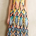 Anthropologie  Floreat Dahlia Embroidered Maxi Dress Multi Color Size 0 Photo 0