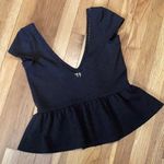 Free People  Embroidered Top Vneck - Black - Small Photo 10