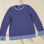 Talbots Lambswool Striped Knit Flare Arms Crewneck Sweater Women's Medium Purple Photo 0