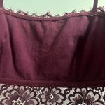 Aerie Lace Cropped Tank Longline Bralette Burgundy Size Small Photo 3