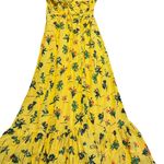 Modcloth  Inclined to Impress Bold Yellow Floral Print Dress Cottagecore Sz Large Photo 6
