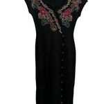 carole little Black Wool Blend Embroidered Bodycon Dress Size S Photo 0