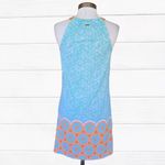 CABANA LIFE Sleeveless Halter Shift Dress Size Small SPF Aqua Orange Blue Photo 1