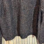 carole little Knitwear 1990s Y2K Cropped Length Metallic Dark Brown Sweater XL Photo 2