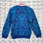 Vintage 90s Cape Cod filigree teal blue sweater Size M Photo 2