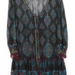 ECI New York Sheer Button Tunic Top Mini Dress Boho Y2K Ruffle Indie Size M Black Size M Photo 0