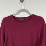 Eileen Fisher itallian yarn tight knit crew neck burgundy sweater Women’s Sz XS Photo 2