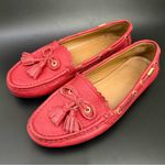 Coach Tassel Loafers Pinkish Red Pebbled Leather Women’s Loafers Size 7.5B Photo 0